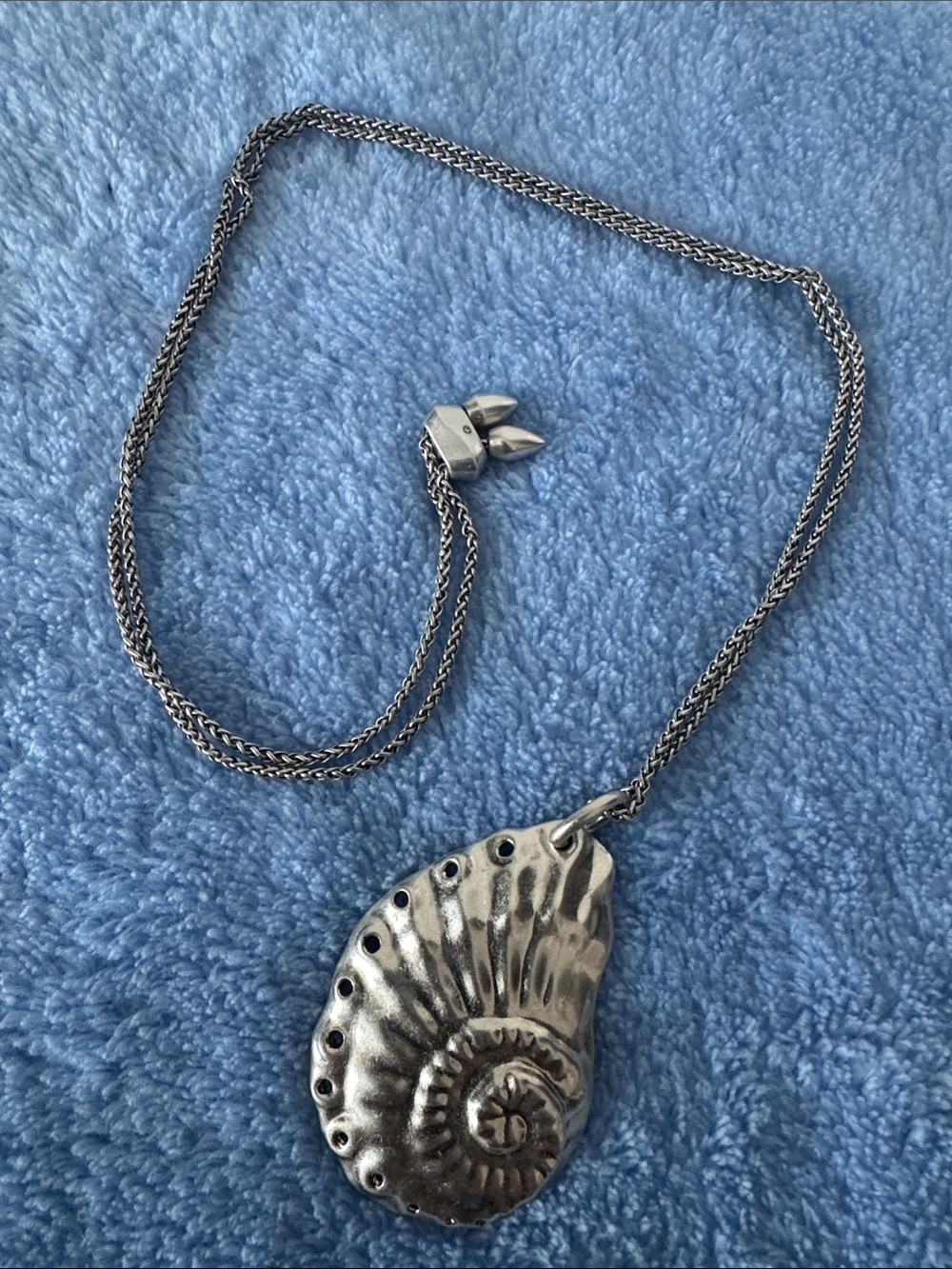 Kendra Scott Silver Nautilus Shell Pendant Necklace